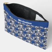 À Accessoires Feuilles d'érable bleu - GRANDE pochette d'accesso (Ouvrir)