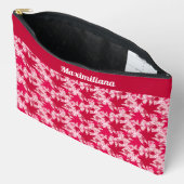 À Accessoires Feuilles d'érable en rose - GRANDE pochette d'acce (Ouvrir)