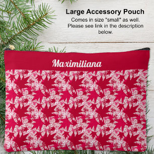 À Accessoires Feuilles d'érable en rose - GRANDE pochette d'acce