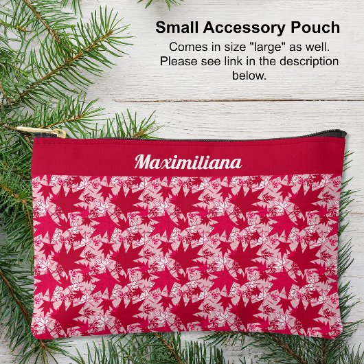 À Accessoires Feuilles d'érable en rose - PETITE pochette d'acce