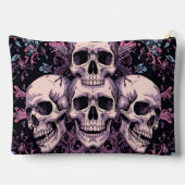 À Accessoires Pochette Accessoire Crâne Gothique & Fleur (Verso)
