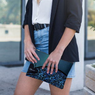 À Accessoires Pochette Accessoire Dégradé Bleu Floral de Fantais
