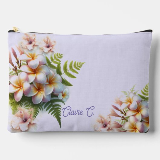 À Accessoires Pochette Accessoire Fleurs d'Hibiscus et de Plumer (Recto)