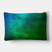 À Accessoires Pochette Accessoire Florale Chic Aqua Bleu Vert (Verso)