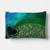 À Accessoires Pochette Accessoire Florale Chic Aqua Bleu Vert (Recto)