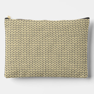 À Accessoires Pochette Accessoire Grande en Tricot Crème Noir