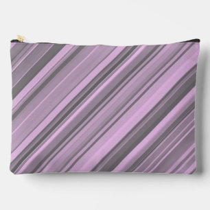 À Accessoires Pochette Accessoire Grandes Rayures Gris Violet