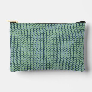 À ACCESSOIRES POCHETTE ACCESSOIRE TRICOTÉE VERT BLEU