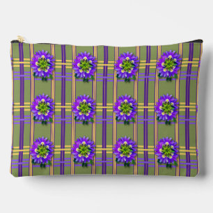 À Accessoires Pochette Accessoire Vert de Mousse avec Fleurs Vio