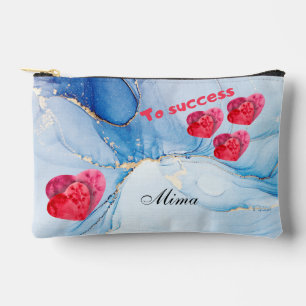 À Accessoires Pochette couleur ocre bleue personnalisée