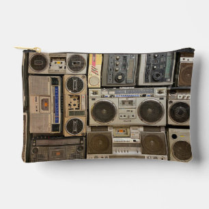 À Accessoires Pochette cousue avec impression de cassette rétro