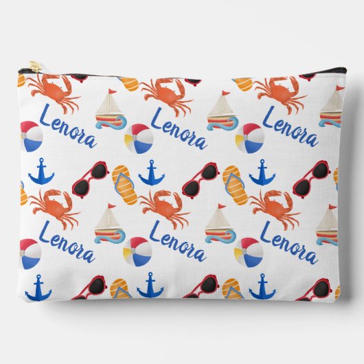 À Accessoires Pochette d'accessoires de nom d'été Sandales et Lu (Recto)
