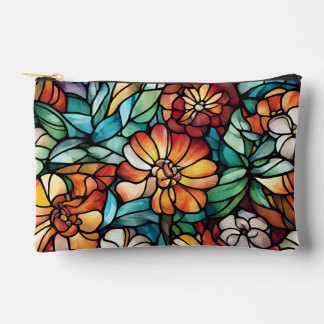 À Accessoires Pochette d'accessoires floraux en verre coloré