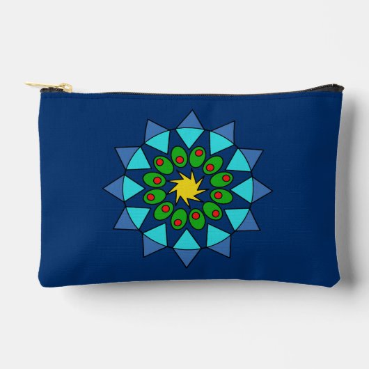 À Accessoires Pochette d'accessoires - Mandala bleu et vert (Recto)