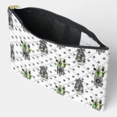 À Accessoires Pochette de Maquillage Florale et Graphique Noir e (Ouvrir)