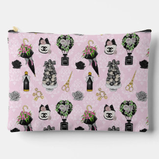 À Accessoires Pochette de Maquillage Illustration de Vanité Rose