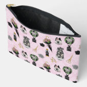 À Accessoires Pochette de Maquillage Illustration de Vanité Rose (Ouvrir)