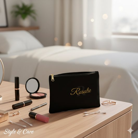 À Accessoires Pochette de Zipper Monogramme personnalisée pour E