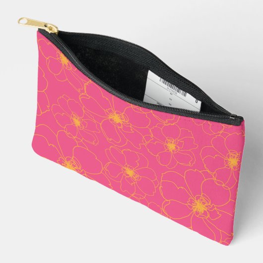 À Accessoires Pochette de Zipper Rose (Ouvrir)