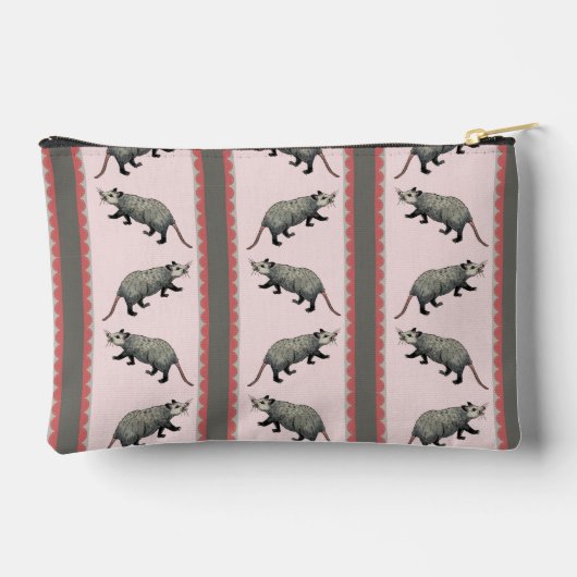 À Accessoires Pochette de Zipper Stripe Opossum (Verso)