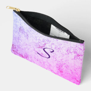 À Accessoires Pochette en crayon marbré rose et violet monogramm
