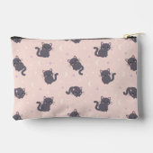 À Accessoires Pochette rose fermeture éclair Chat Gris Mignon (Verso)