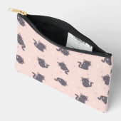 À Accessoires Pochette rose fermeture éclair Chat Gris Mignon (Ouvrir)