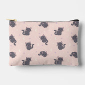 À Accessoires Pochette rose fermeture éclair Chat Gris Mignon (Recto)