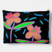 À Accessoires Pochette zippée Fleurs funky Art abstrait (Verso)