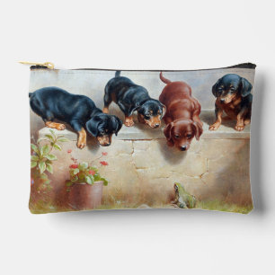À Accessoires Quatre Puppies Et Une Grenouille Petite Pochette A