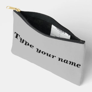 À Accessoires Votre nom sur pochette grise