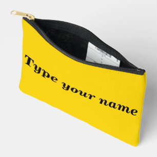 À Accessoires Votre nom sur pochette jaune