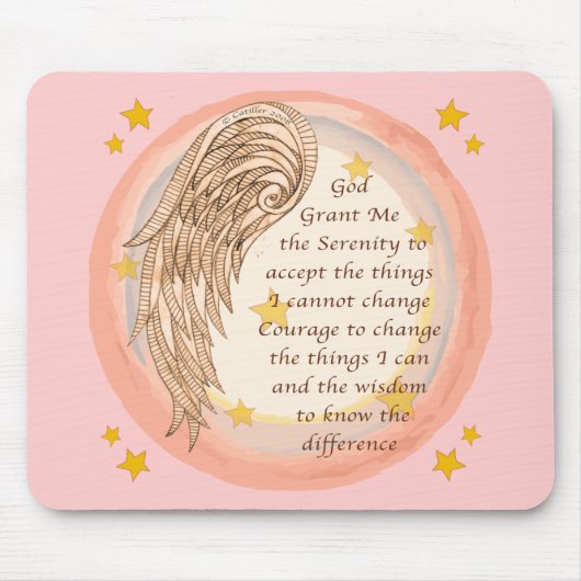 A Angel Serenity Prayer Muismat (Voorkant)