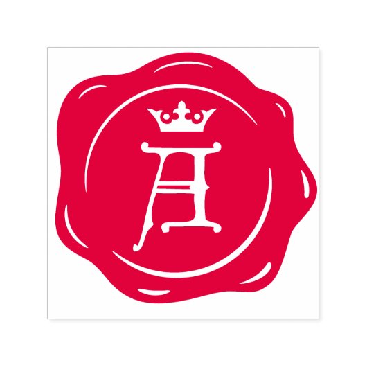 A - Antiek Wax Seal Gotische Kroon Initiaal Letter Zelfinktende Stempel (Design)