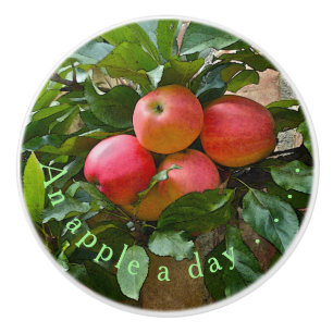 "A APPET A DAY"/CLUSTER VAN APPLES KERAMISCHE KNOP