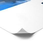 "A" Aquarelle Dinosaure Bleu Poster du nom de l'en (Coin)