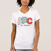 A, B, C, leraar gepersonaliseerd T-shirt (Voorkant)