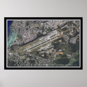 A B Won Pat Guam Int Airport Satellite Poster Map