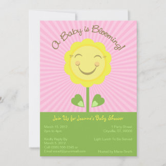 'A Baby is Blooming' Baby shower Uitnodiging - Roz