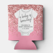 A Baby is Breedte — Paren met roze glitter Blikjeskoeler (Achterkant)