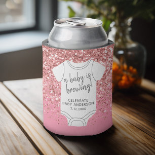 A Baby is Breedte — Paren met roze glitter Blikjeskoeler