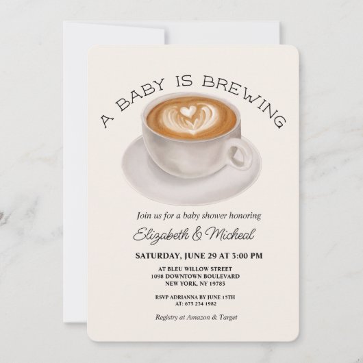 A Baby is Brewing Baby Shower Invitation (Devant)