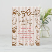 A Baby is Brewing Coffee bow hand drawn Shower Kaart (Staand voorkant)