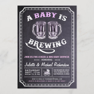 "A Baby is Brewing" Uitnodigingen voor babydouches