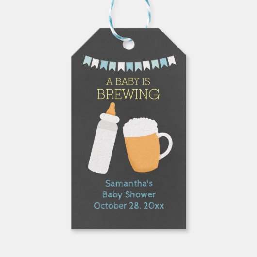 A Baby is Brouwen BABY-Q Gift Labels (Boy) Cadeaulabel (Voorkant)