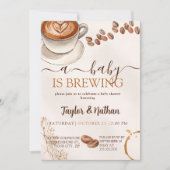 a baby prepares a baby shower invitation (Devant)