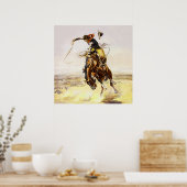 "A Bad Hoss" van Charles M Russell Poster (Keuken)