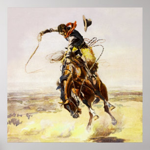 "A Bad Hoss" van Charles M Russell Poster