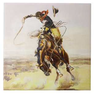 "A Bad Hoss" van Charles M Russell Tegeltje