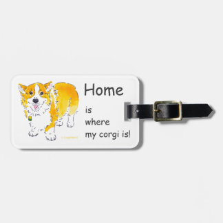 À Bagage "À la maison est où mon corgi est" étiquette de
